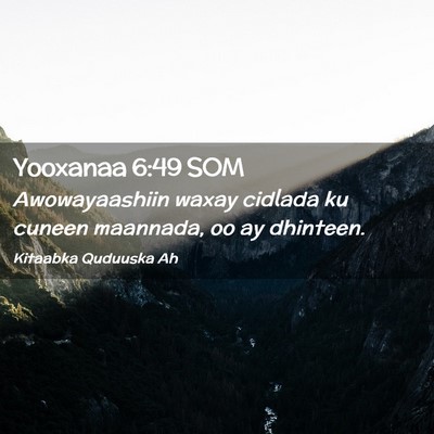 Picture 02 - Yooxanaa 6:49 SOM - Awowayaashiin waxay cidlada ku cuneen maannada, - Bible Verse Picture