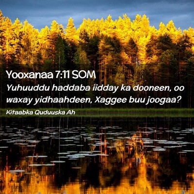 Picture 02 - Yooxanaa 7:11 SOM - Yuhuuddu haddaba iidday ka dooneen, oo waxay - Bible Verse Picture