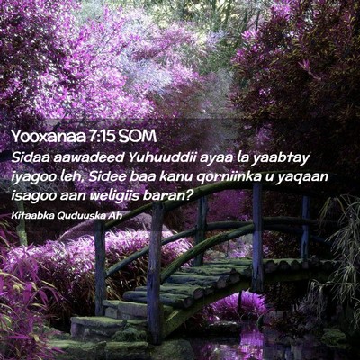 Picture 02 - Yooxanaa 7:15 SOM - Sidaa aawadeed Yuhuuddii ayaa la yaabtay iyagoo - Bible Verse Picture