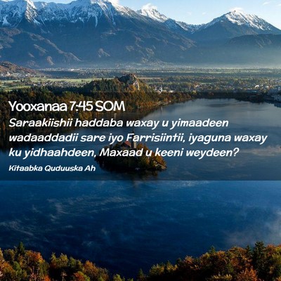Picture 02 - Yooxanaa 7:45 SOM - Saraakiishii haddaba waxay u yimaadeen - Bible Verse Picture