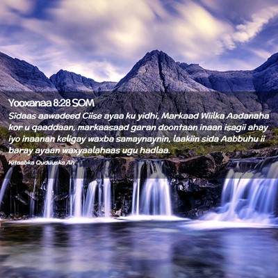 Picture 02 - Yooxanaa 8:28 SOM - Sidaas aawadeed Ciise ayaa ku yidhi, Markaad - Bible Verse Picture