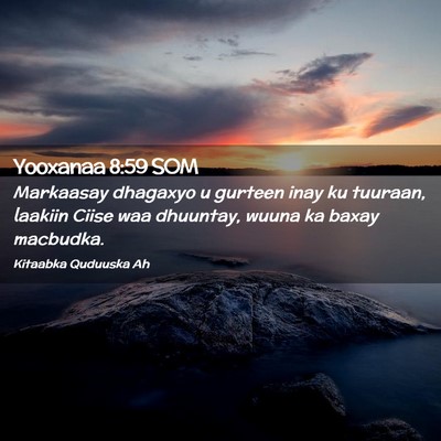 Picture 02 - Yooxanaa 8:59 SOM - Markaasay dhagaxyo u gurteen inay ku tuuraan, - Bible Verse Picture