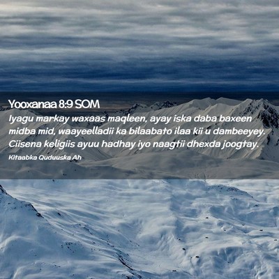 Picture 02 - Yooxanaa 8:9 SOM - Iyagu markay waxaas maqleen, ayay iska daba - Bible Verse Picture