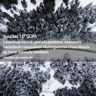 Picture 02 - Yuudas 1:17 SOM - Laakiinse idinku, gacaliyayaalow, xusuusta - Bible Verse Picture