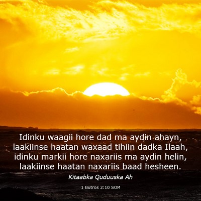 Picture 03 - 1 Butros 2:10 SOM - Idinku waagii hore dad ma aydin ahayn, laakiinse - Bible Verse Picture