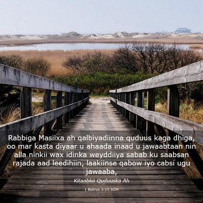 Picture 03 - 1 Butros 3:15 SOM - Rabbiga Masiixa ah qalbiyadiinna quduus kaga - Bible Verse Picture