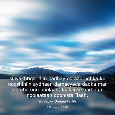 Picture 03 - 1 Butros 4:2 SOM - si wakhtiga idiin hadhay oo aad jidhka ku - Bible Verse Picture
