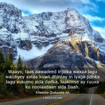 Picture 03 - 1 Butros 4:6 SOM - Waayo, taas aawadeed injiilka waxaa lagu wacdiyey - Bible Verse Picture