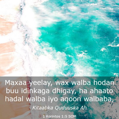Picture 03 - 1 Korintos 1:5 SOM - Maxaa yeelay, wax walba hodan buu idinkaga - Bible Verse Picture
