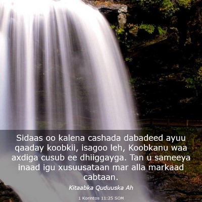 Picture 03 - 1 Korintos 11:25 SOM - Sidaas oo kalena cashada dabadeed ayuu qaaday - Bible Verse Picture