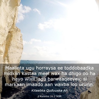 Picture 03 - 1 Korintos 16:2 SOM - Maalinta ugu horraysa ee toddobaadka midkiin - Bible Verse Picture