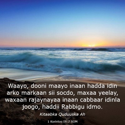 Picture 03 - 1 Korintos 16:7 SOM - Waayo, dooni maayo inaan hadda idin arko markaan - Bible Verse Picture