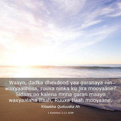 Picture 03 - 1 Korintos 2:11 SOM - Waayo, dadka dhexdood yaa garanaya nin - Bible Verse Picture