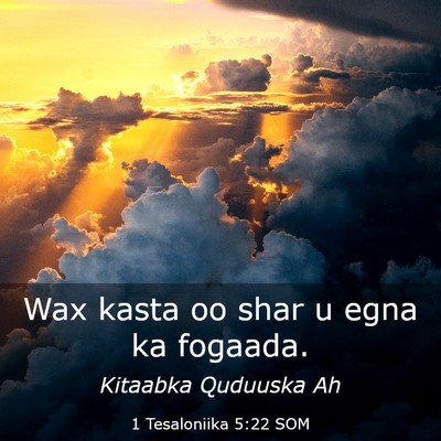 Picture 03 - 1 Tesaloniika 5:22 SOM - Wax kasta oo shar u egna ka - Bible Verse Picture