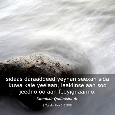 Picture 03 - 1 Tesaloniika 5:6 SOM - sidaas daraaddeed yeynan seexan sida kuwa kale - Bible Verse Picture