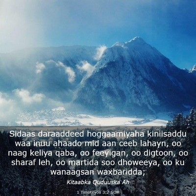 Picture 03 - 1 Timoteyos 3:2 SOM - Sidaas daraaddeed hoggaamiyaha kiniisaddu waa - Bible Verse Picture