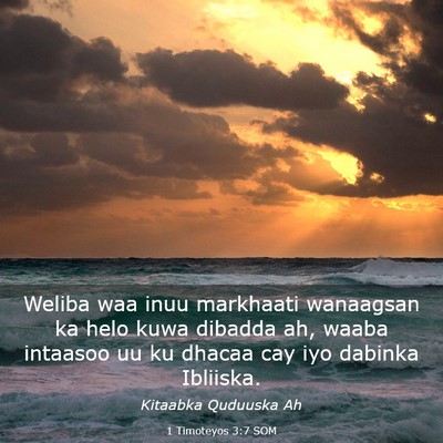 Picture 03 - 1 Timoteyos 3:7 SOM - Weliba waa inuu markhaati wanaagsan ka helo kuwa - Bible Verse Picture