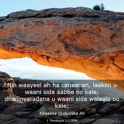 Picture 03 - 1 Timoteyos 5:1 SOM - Nin waayeel ah ha canaanan, laakiin u waani sida - Bible Verse Picture