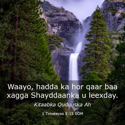 Picture 03 - 1 Timoteyos 5:15 SOM - Waayo, hadda ka hor qaar baa xagga Shayddaanka u - Bible Verse Picture