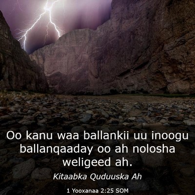 Picture 03 - 1 Yooxanaa 2:25 SOM - Oo kanu waa ballankii uu inoogu ballanqaaday oo - Bible Verse Picture