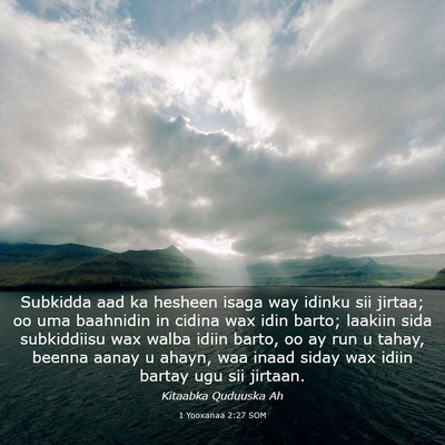 Picture 03 - 1 Yooxanaa 2:27 SOM - Subkidda aad ka hesheen isaga way idinku sii - Bible Verse Picture