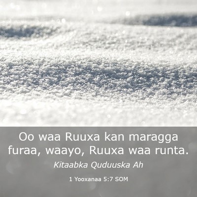 Picture 03 - 1 Yooxanaa 5:7 SOM - Oo waa Ruuxa kan maragga furaa, waayo, Ruuxa waa - Bible Verse Picture