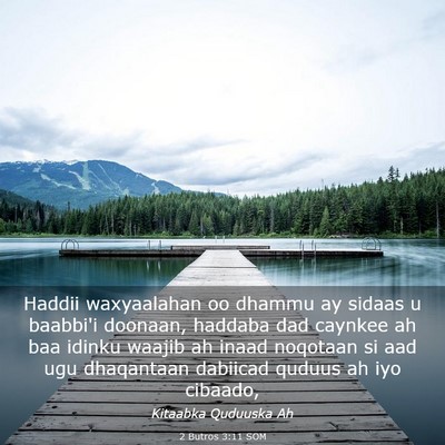 Picture 03 - 2 Butros 3:11 SOM - Haddii waxyaalahan oo dhammu ay sidaas u baabbi'i - Bible Verse Picture