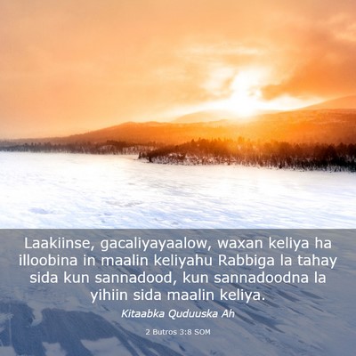 Picture 03 - 2 Butros 3:8 SOM - Laakiinse, gacaliyayaalow, waxan keliya ha - Bible Verse Picture