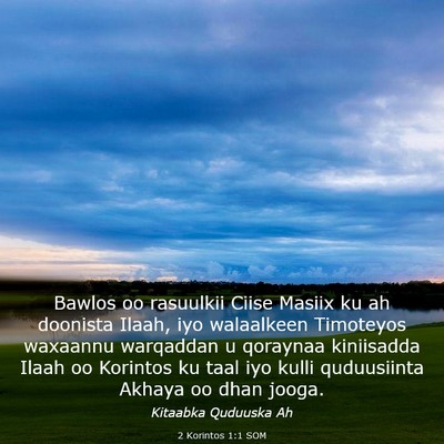 Picture 03 - 2 Korintos 1:1 SOM - Bawlos oo rasuulkii Ciise Masiix ku ah doonista - Bible Verse Picture