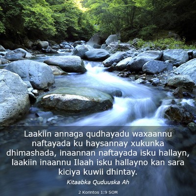 Picture 03 - 2 Korintos 1:9 SOM - Laakiin annaga qudhayadu waxaannu naftayada ku - Bible Verse Picture