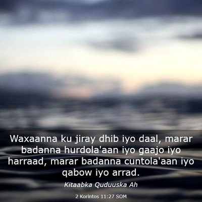 Picture 03 - 2 Korintos 11:27 SOM - Waxaanna ku jiray dhib iyo daal, marar badanna - Bible Verse Picture