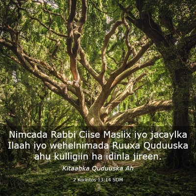 Picture 03 - 2 Korintos 13:14 SOM - Nimcada Rabbi Ciise Masiix iyo jacaylka Ilaah iyo - Bible Verse Picture