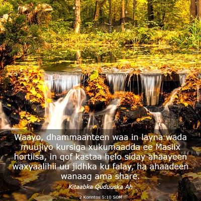 Picture 03 - 2 Korintos 5:10 SOM - Waayo, dhammaanteen waa in layna wada muujiyo - Bible Verse Picture
