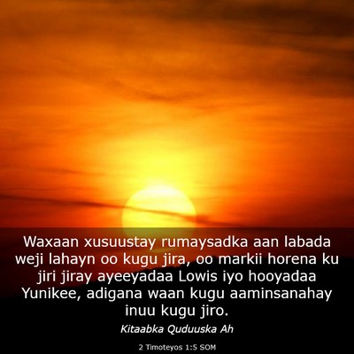 Picture 03 - 2 Timoteyos 1:5 SOM - Waxaan xusuustay rumaysadka aan labada weji - Bible Verse Picture