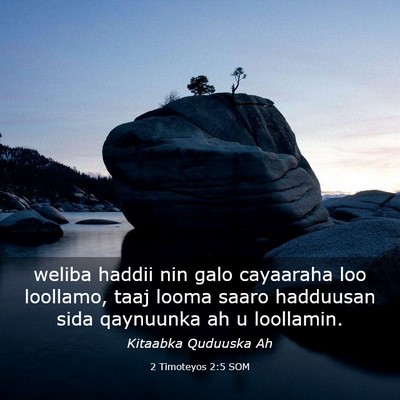 Picture 03 - 2 Timoteyos 2:5 SOM - weliba haddii nin galo cayaaraha loo loollamo, - Bible Verse Picture