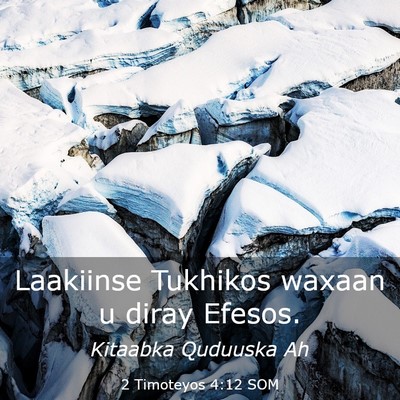 Picture 03 - 2 Timoteyos 4:12 SOM - Laakiinse Tukhikos waxaan u diray - Bible Verse Picture