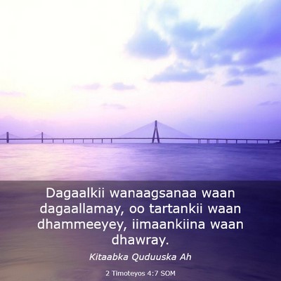 Picture 03 - 2 Timoteyos 4:7 SOM - Dagaalkii wanaagsanaa waan dagaallamay, oo - Bible Verse Picture