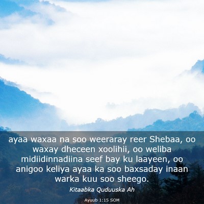 Picture 03 - Ayuub 1:15 SOM - ayaa waxaa na soo weeraray reer Shebaa, oo waxay - Bible Verse Picture