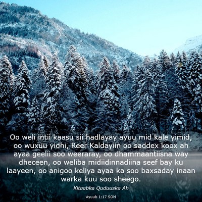 Picture 03 - Ayuub 1:17 SOM - Oo weli intii kaasu sii hadlayay ayuu mid kale - Bible Verse Picture