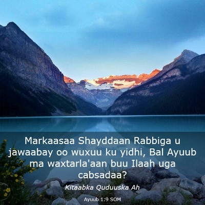 Picture 03 - Ayuub 1:9 SOM - Markaasaa Shayddaan Rabbiga u jawaabay oo wuxuu - Bible Verse Picture