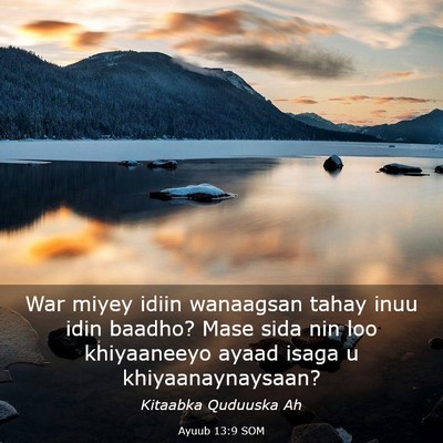 Picture 03 - Ayuub 13:9 SOM - War miyey idiin wanaagsan tahay inuu idin baadho? - Bible Verse Picture