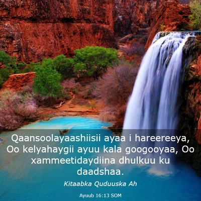 Picture 03 - Ayuub 16:13 SOM - Qaansoolayaashiisii ayaa i hareereeya, Oo - Bible Verse Picture