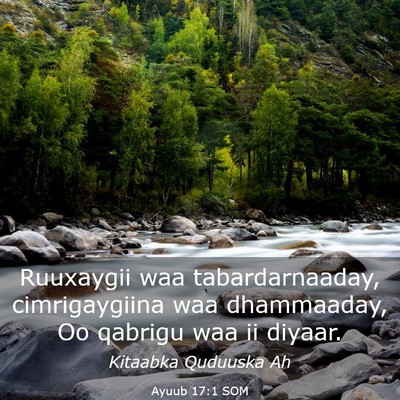Picture 03 - Ayuub 17:1 SOM - Ruuxaygii waa tabardarnaaday, cimrigaygiina waa - Bible Verse Picture