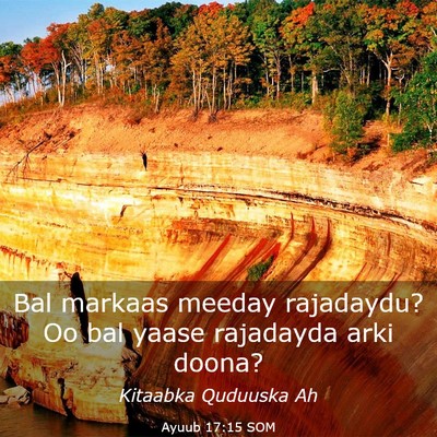 Picture 03 - Ayuub 17:15 SOM - Bal markaas meeday rajadaydu? Oo bal yaase - Bible Verse Picture