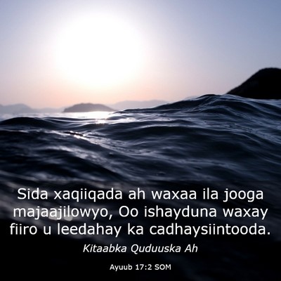Picture 03 - Ayuub 17:2 SOM - Sida xaqiiqada ah waxaa ila jooga majaajilowyo, - Bible Verse Picture
