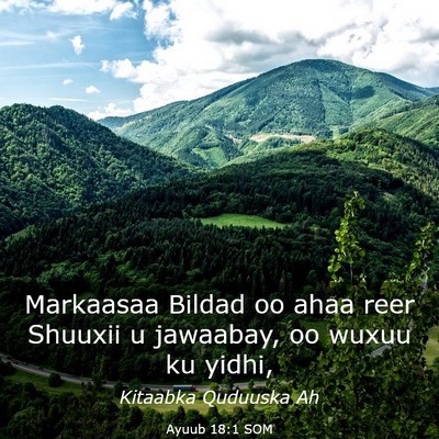Picture 03 - Ayuub 18:1 SOM - Markaasaa Bildad oo ahaa reer Shuuxii u jawaabay, - Bible Verse Picture