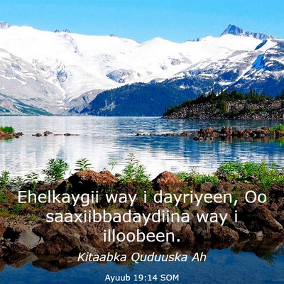 Picture 03 - Ayuub 19:14 SOM - Ehelkaygii way i dayriyeen, Oo saaxiibbadaydiina - Bible Verse Picture