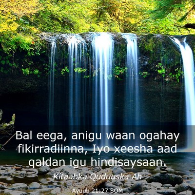 Picture 03 - Ayuub 21:27 SOM - Bal eega, anigu waan ogahay fikirradiinna, Iyo - Bible Verse Picture