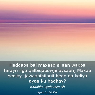 Picture 03 - Ayuub 21:34 SOM - Haddaba bal maxaad si aan waxba tarayn iigu - Bible Verse Picture