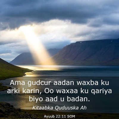 Picture 03 - Ayuub 22:11 SOM - Ama gudcur aadan waxba ku arki karin, Oo waxaa ku - Bible Verse Picture